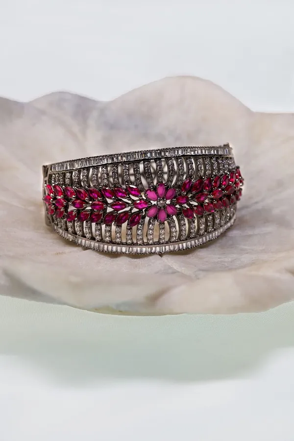 Pink & Silver Zirconia Bracelet