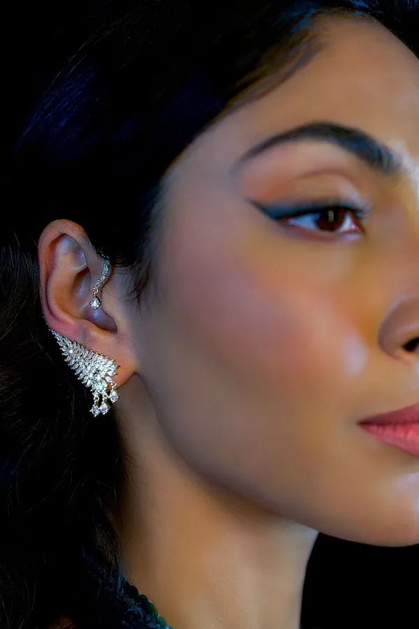 White & Silver Zirconia Earcuffs