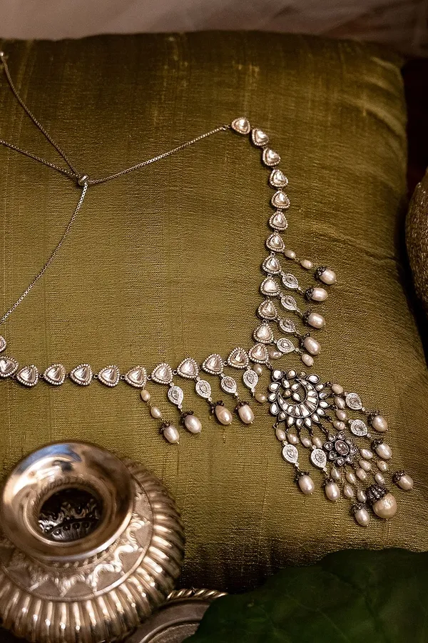 Flower Zirconia Pearls Pendant Necklace