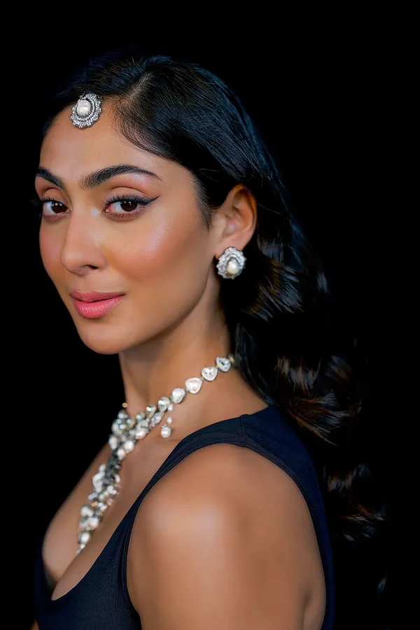 Silver & White Stud Earrings