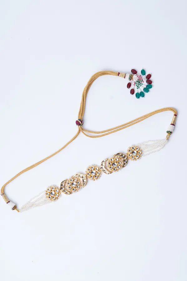 Golden Flower Kundan Choker Necklace