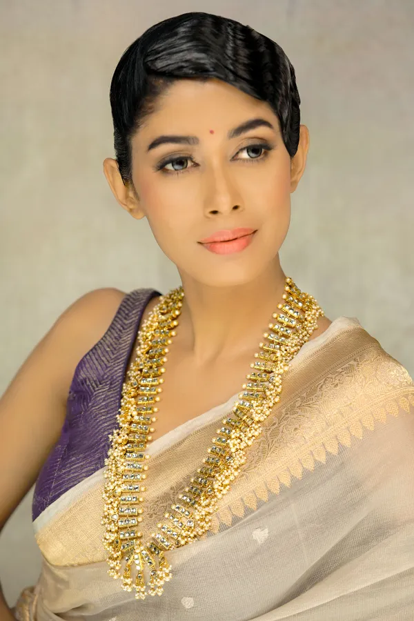 Gold & White Kundan Bridal Long Necklace