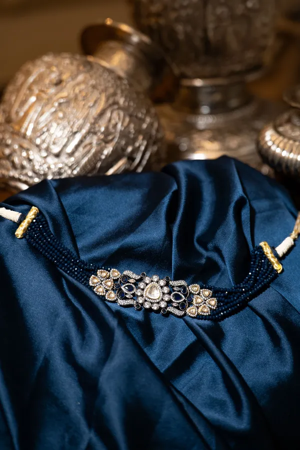 Blue & White Zirconia Necklace