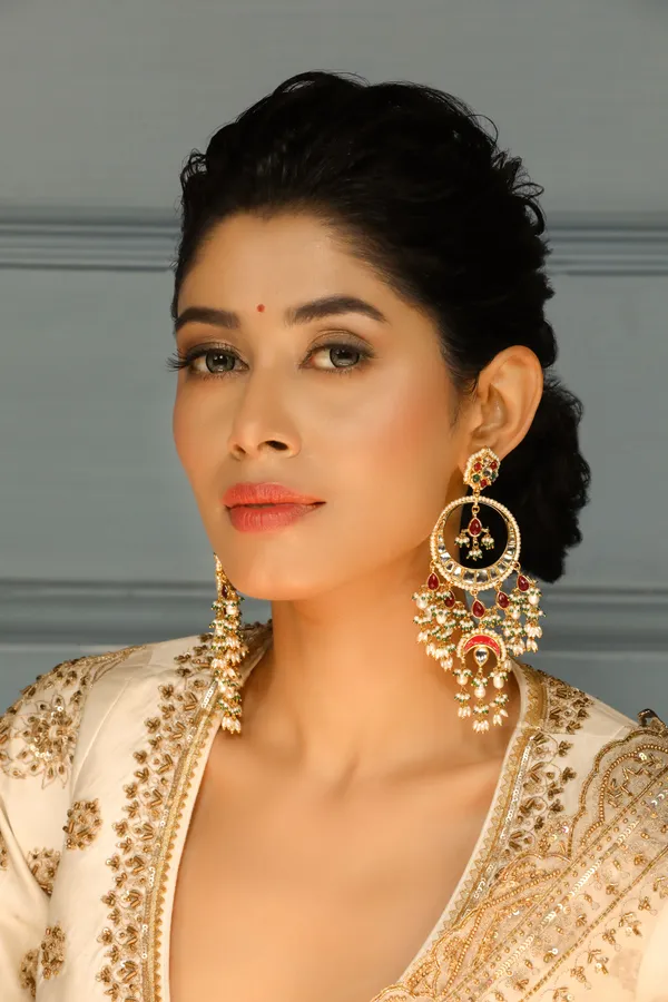 Statement Red Kundan Pink Chand Pearls Chandbali Earrings