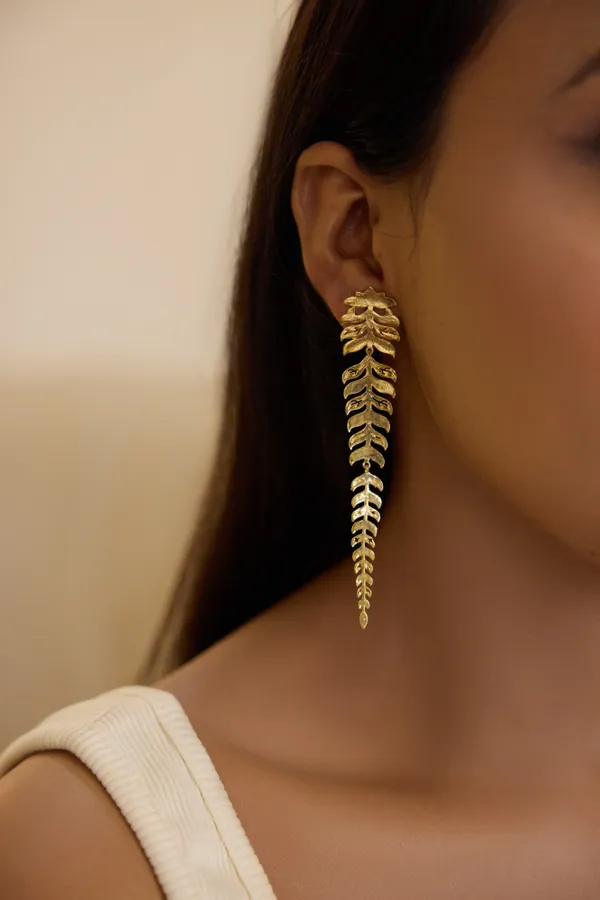 Golden Petal Dangler Earrings