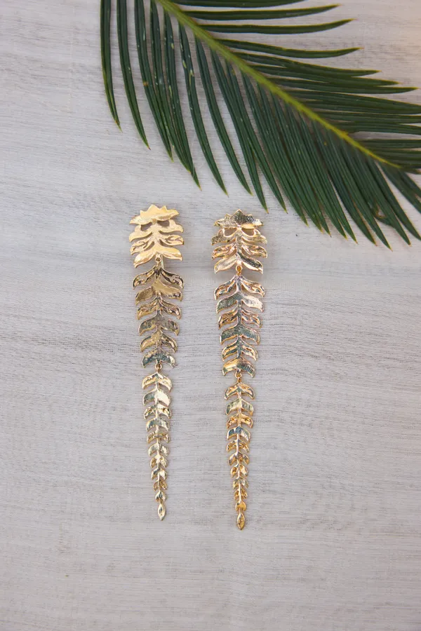 Golden Petal Dangler Earrings