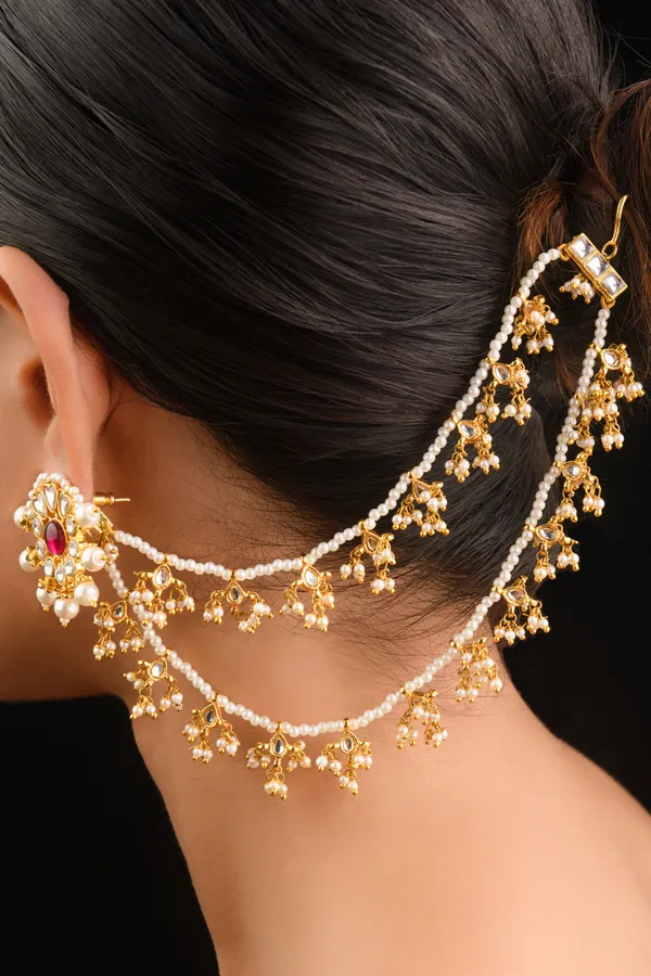 Gold & White Biya Kaan Saharas