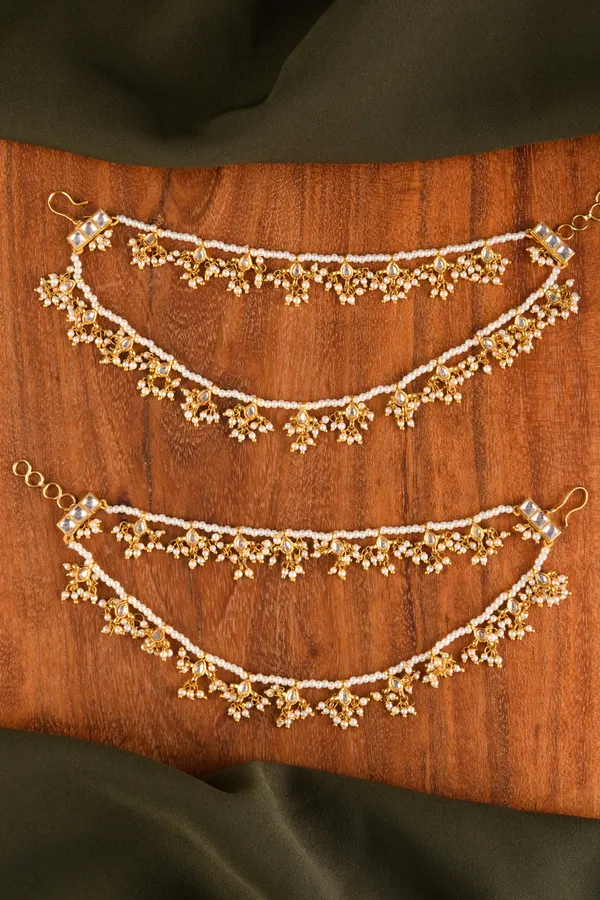 Gold & White Biya Kaan Saharas