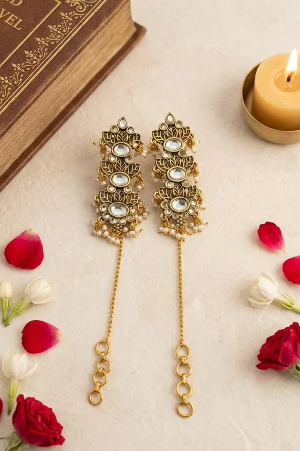 Dual Tone Pearls Earcuffs