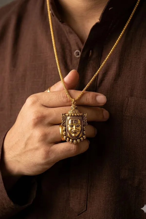 Dual-Tone-Mahakal-Pendant-Unisex-Necklace