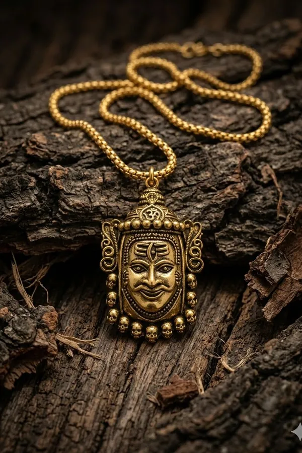 Dual-Tone-Mahakal-Pendant-Unisex-Necklace