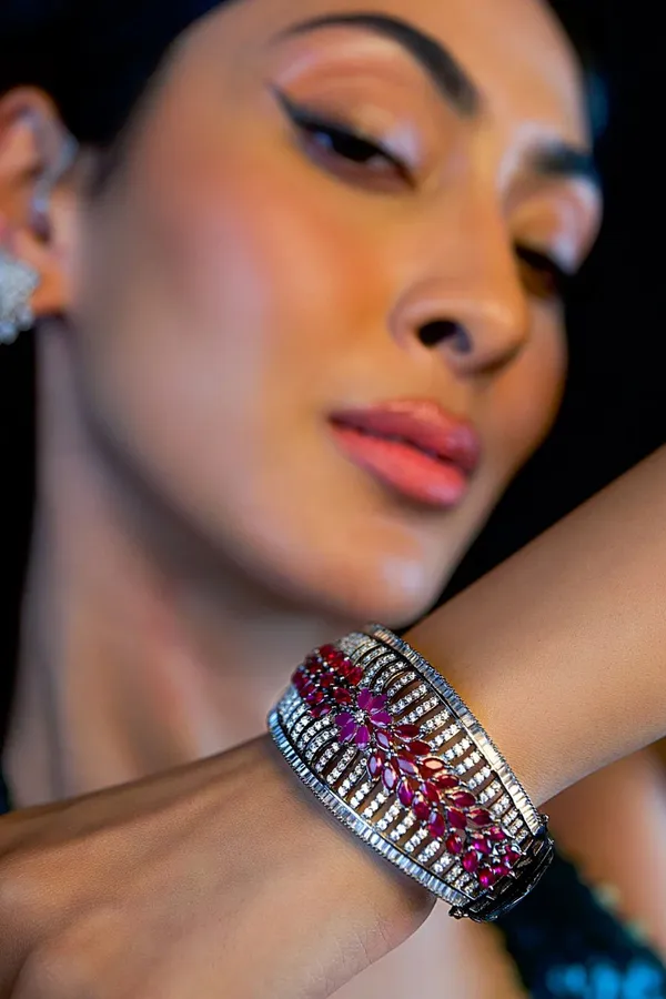 Pink & Silver Zirconia Bracelet