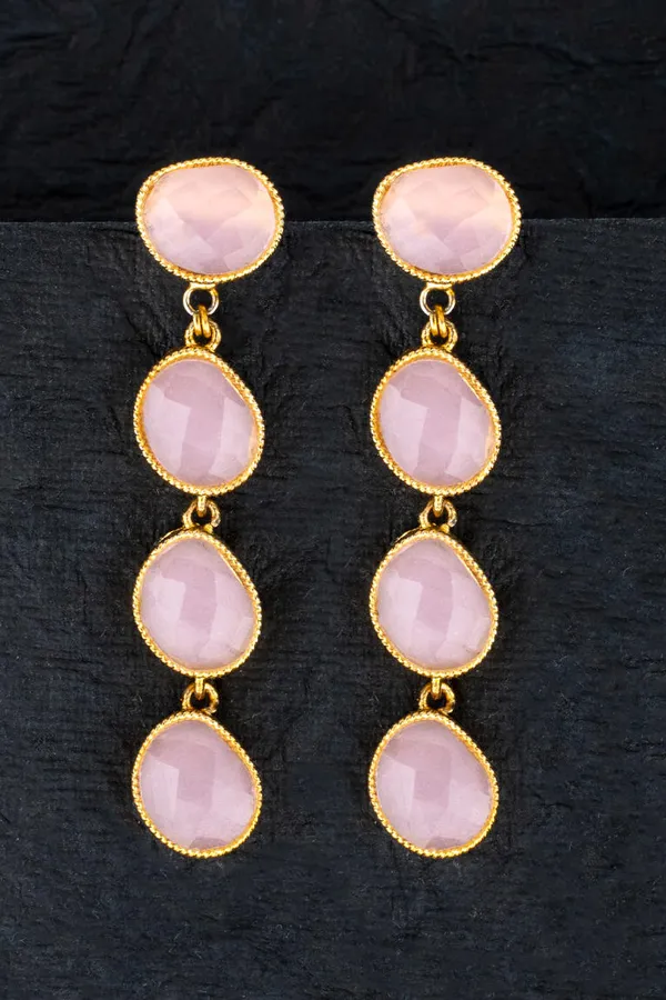 Rose Quartz Dangler Earrings