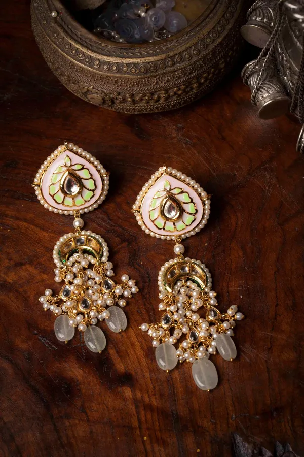 Pastel Pink Barium Danglers