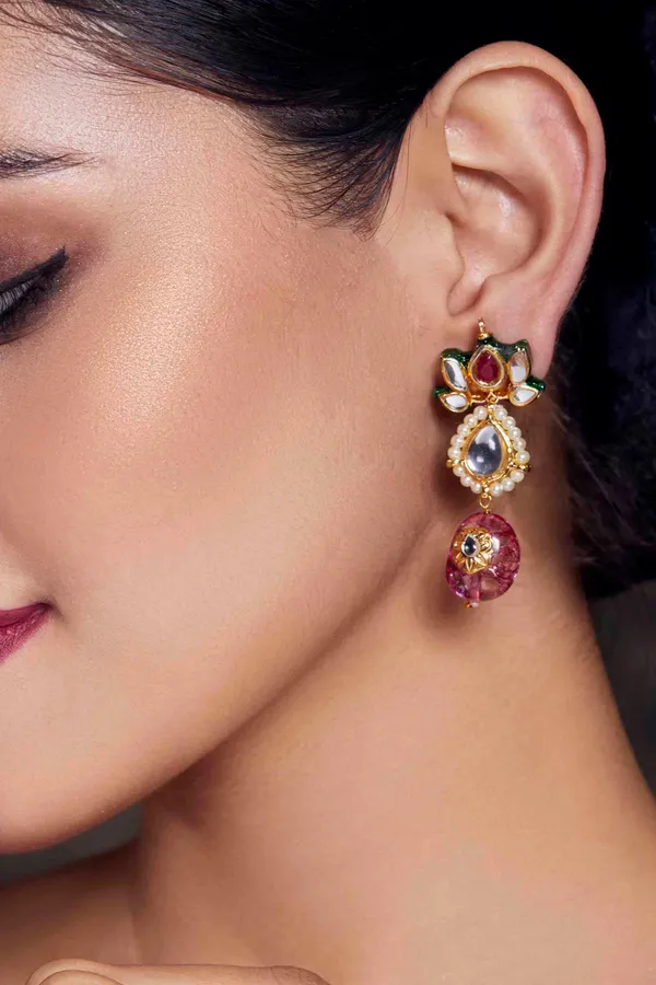 Lotus Tourmaline Drop Earrings