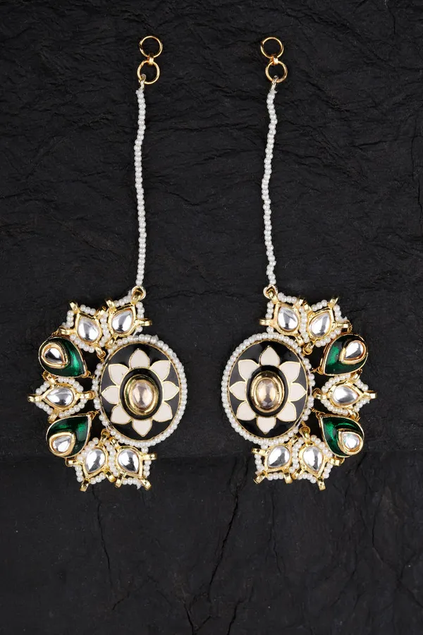 Black Meena Jawabi Earrings