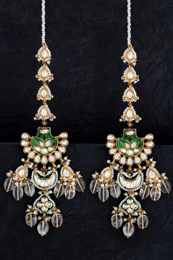 Green Meenakari Earrings