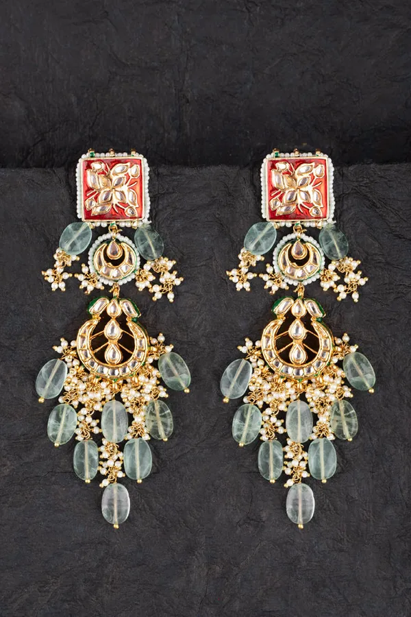 Pink Cocoon Danglers With Barium Drops