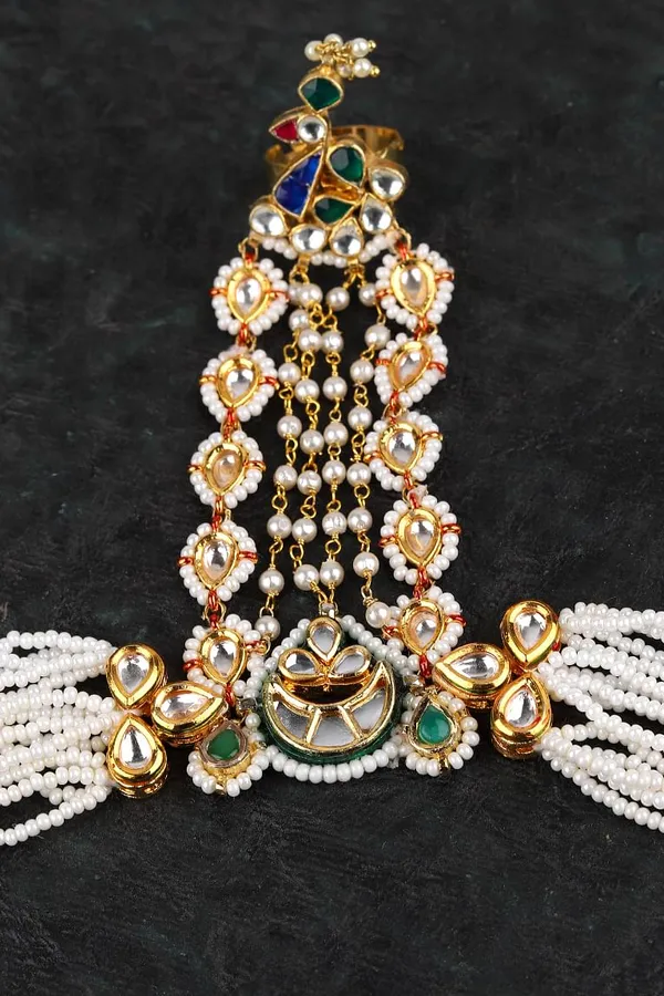 Multi Color Kundan Haathphool