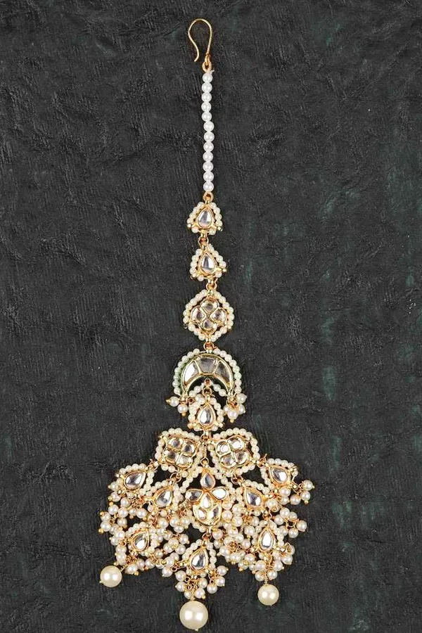 Pearl & Kundan Chandelier Maang Tikka