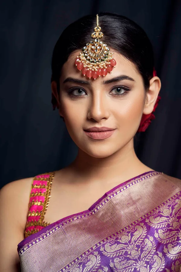 Pink Bubble Pop Kundan Pearls Maang Tikka