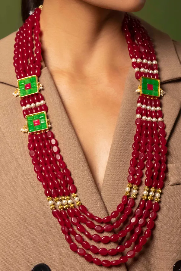 Squared Rubies Necklace