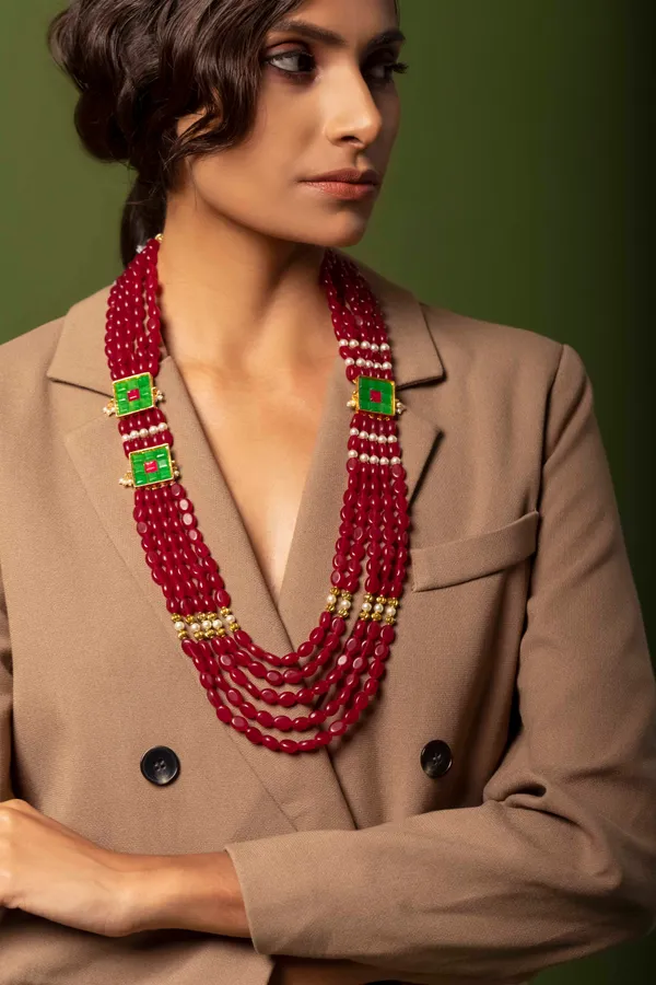 Squared Rubies Necklace