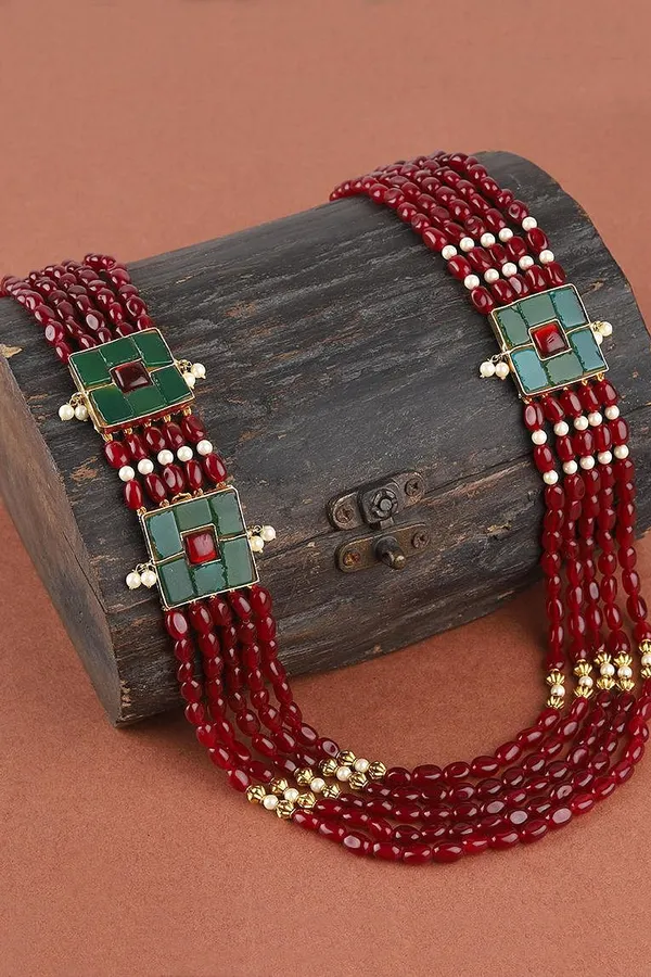 Squared Rubies Necklace