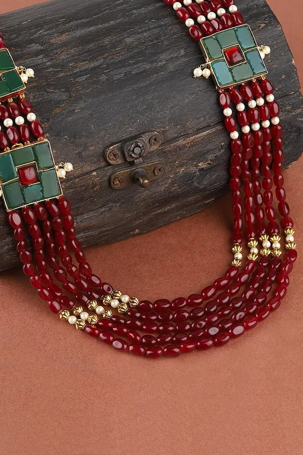 Squared Rubies Necklace