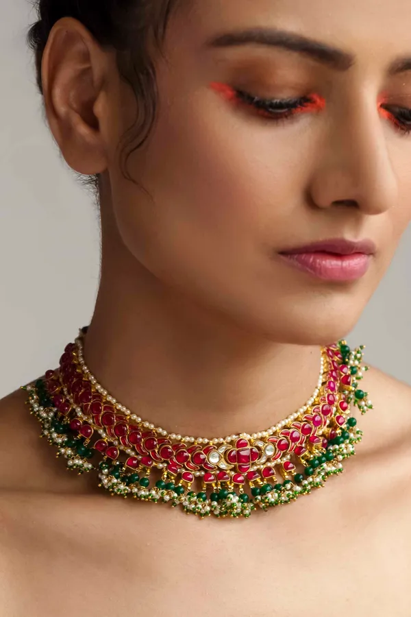 Red Mosaic Choker