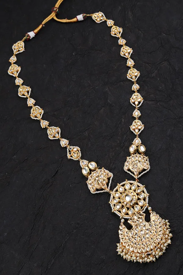 Gold Pankhi Kundan Necklace