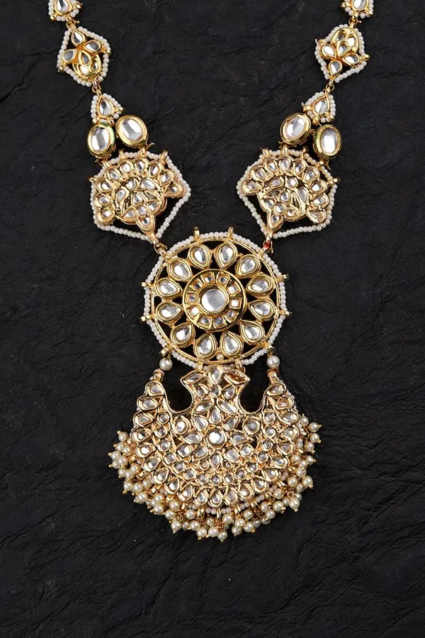 Gold Pankhi Kundan Necklace