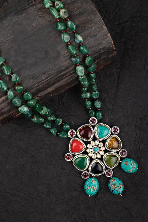 Navratan Long Necklace