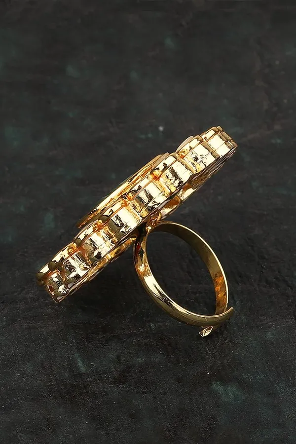 Green Kundan Cocktail Ring
