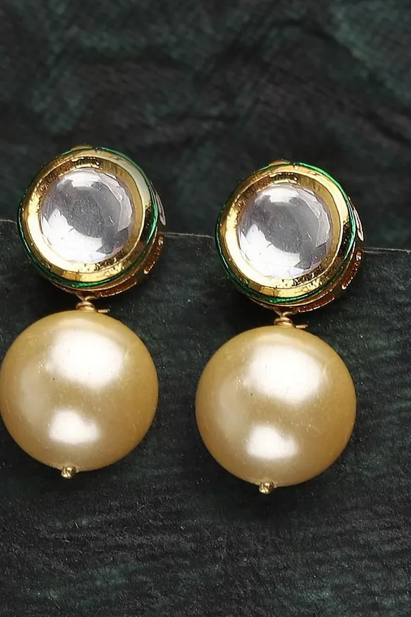 Kundan & Pearl Stud Earrings