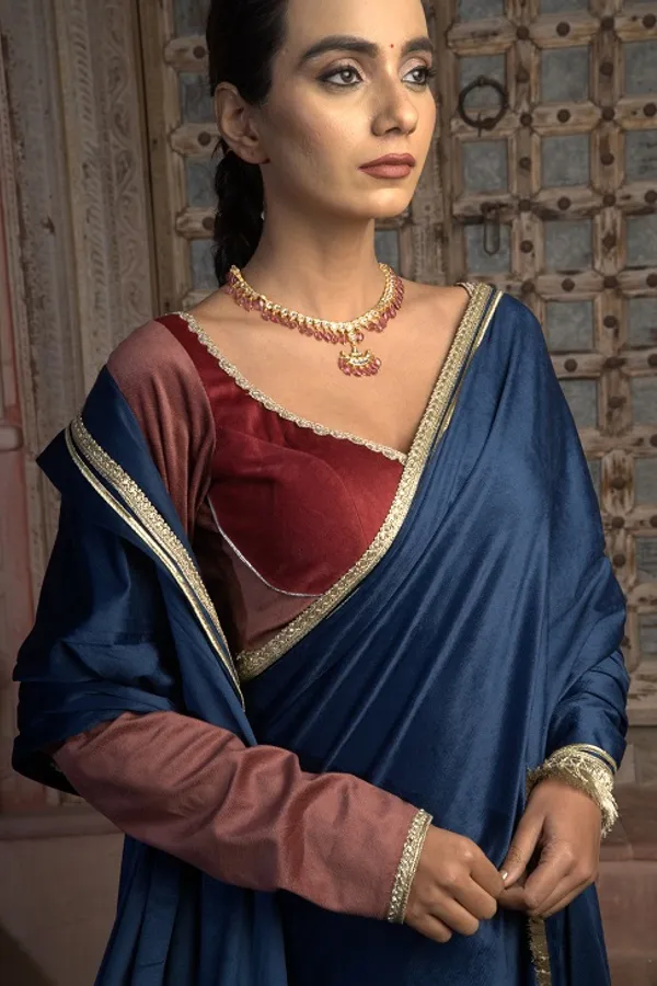 Gold & White Kundan Chand Tourmaline Stones Necklace