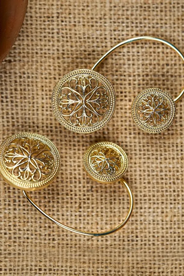 Golden Filigree Earcuffs