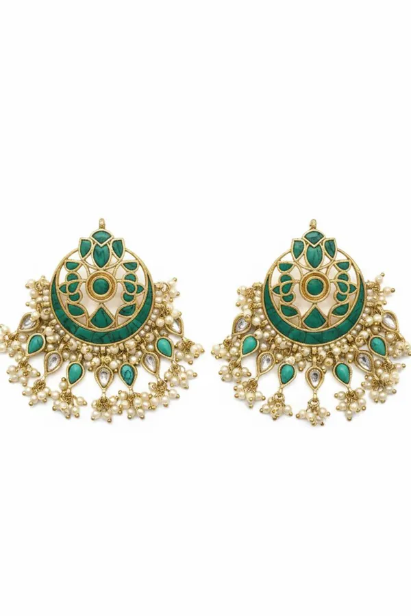 Feroza Kundan Chandbali Earrings