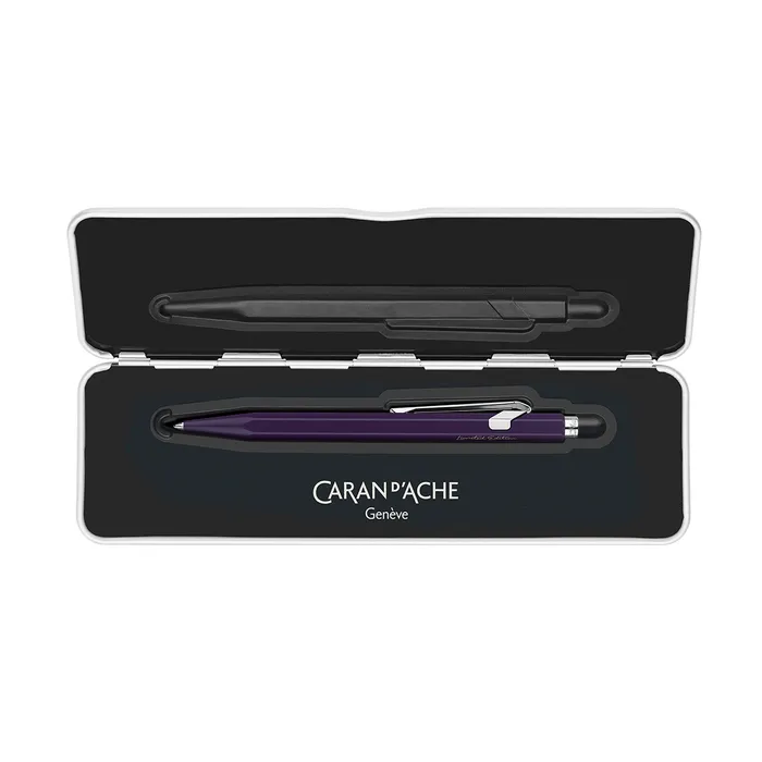 Caran d'Ache 849 Violet Jaune Fluo Ballpoint Pen - Dark Violet