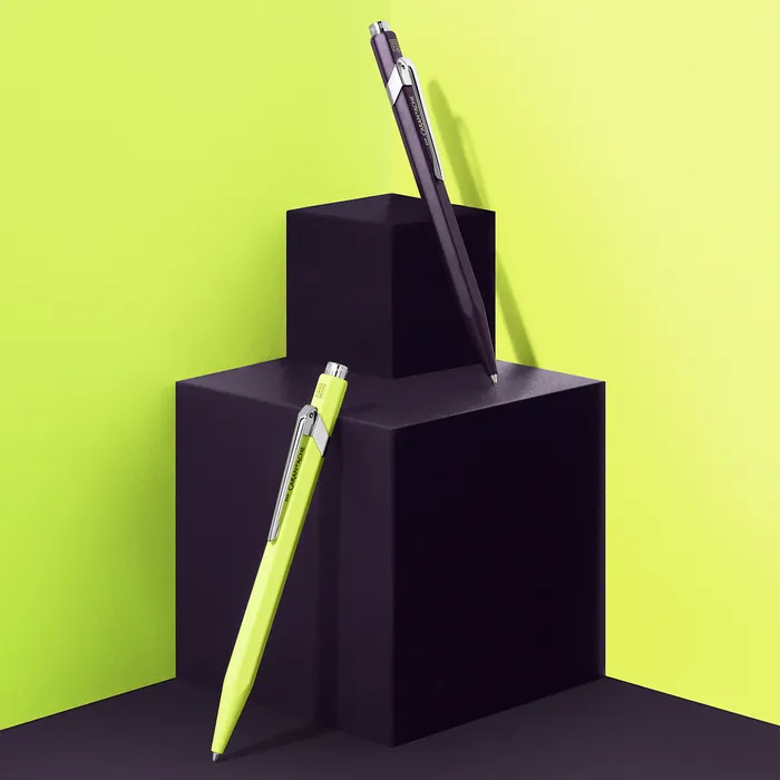 Caran d'Ache 849 Violet Jaune Fluo Ballpoint Pen - Dark Violet