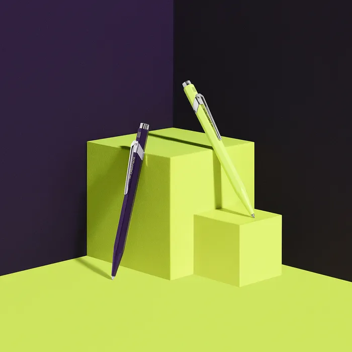 Caran d'Ache 849 Violet Jaune Fluo Ballpoint Pen - Dark Violet