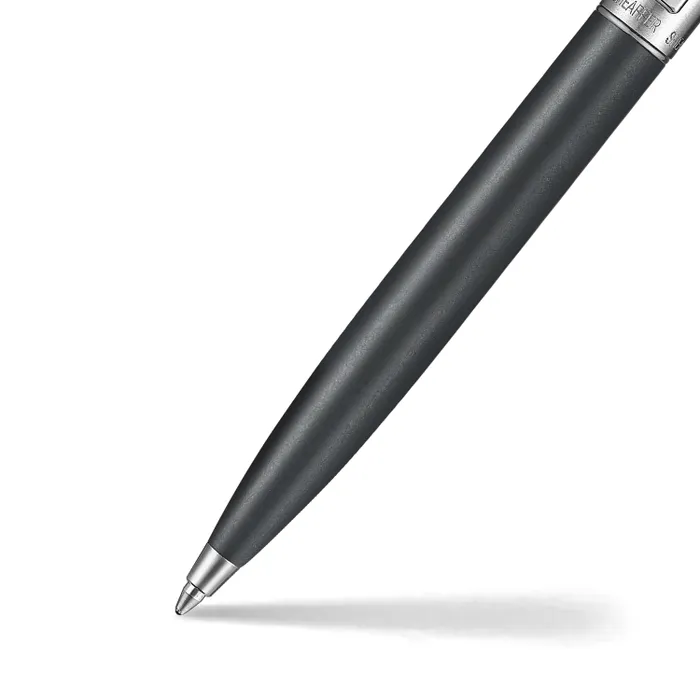Sheaffer Sentinel Metal 331 Matte Black Barrel and Brushed Chrome Cap Ballpoint Pen with Chrome-Plated Trims
