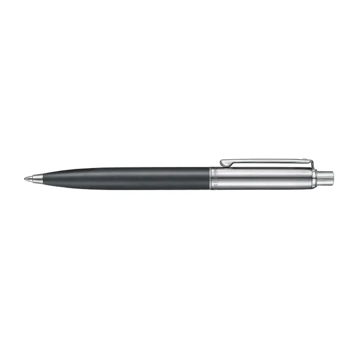 Sheaffer Sentinel Metal 331 Matte Black Barrel and Brushed Chrome Cap Ballpoint Pen with Chrome-Plated Trims