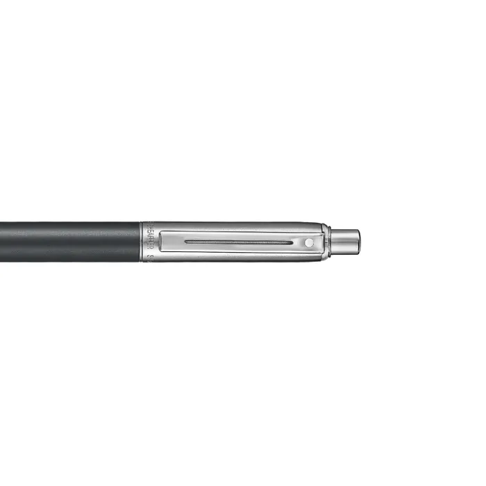 Sheaffer Sentinel Metal 331 Matte Black Barrel and Brushed Chrome Cap Ballpoint Pen with Chrome-Plated Trims