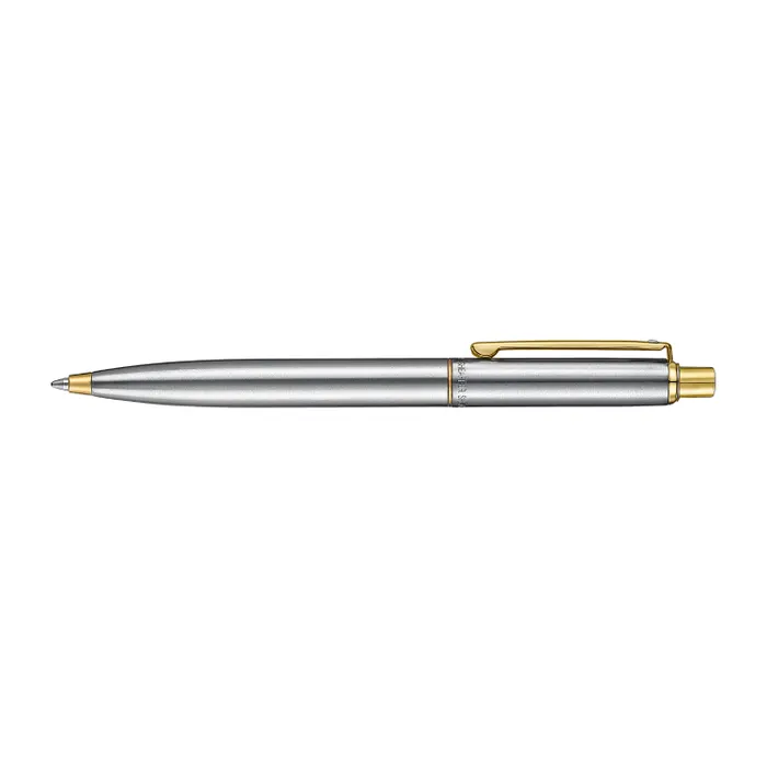 Sheaffer Sentinel Metal 333 Brushed Chrome Ballpoint Pen with Gold-Plated Trims
