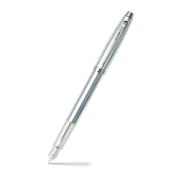 Sheaffer Gift Set 100 9306 Fountain Pen (M) and Rollerball Pen Brushed Chrome with Chrome Trims - Set of 2 Pens