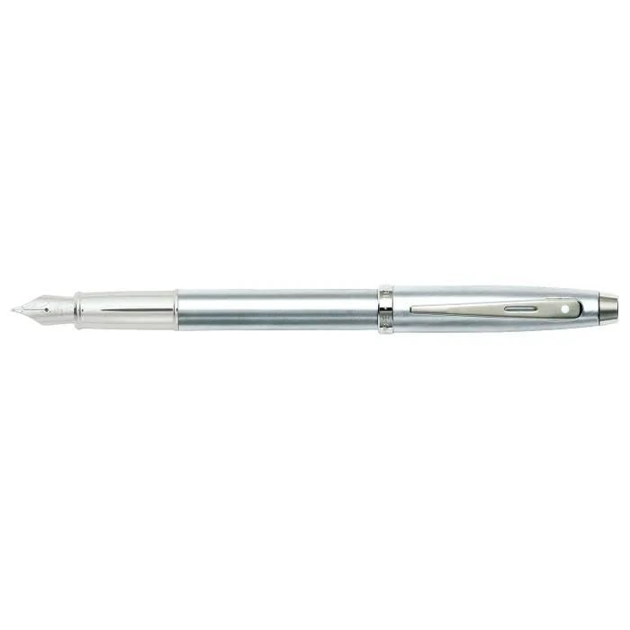 Sheaffer Gift Set 100 9306 Fountain Pen (M) and Rollerball Pen Brushed Chrome with Chrome Trims - Set of 2 Pens