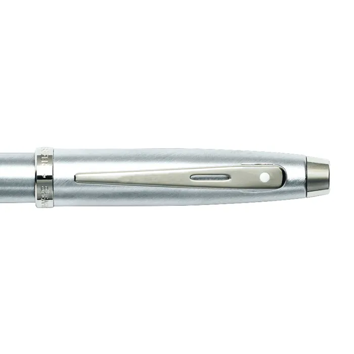 Sheaffer Gift Set 100 9306 Fountain Pen (M) and Rollerball Pen Brushed Chrome with Chrome Trims - Set of 2 Pens