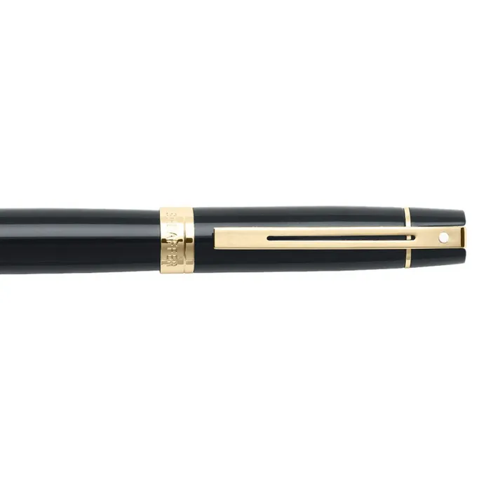 Sheaffer Gift Set 300 9325 Fountain Pen (M) and Rollerball Pen Glossy Black and Gold Trims - Set of 2 Pens