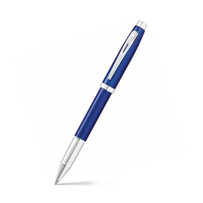 Sheaffer Gift Set 100 9339 Ballpoint Pen and Rollerball Pen Glossy Blue with Chrome Trims - Set of 2 Pens